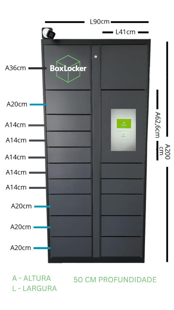 BoxLocker Aço Galvanizado — modelo indoor instalado