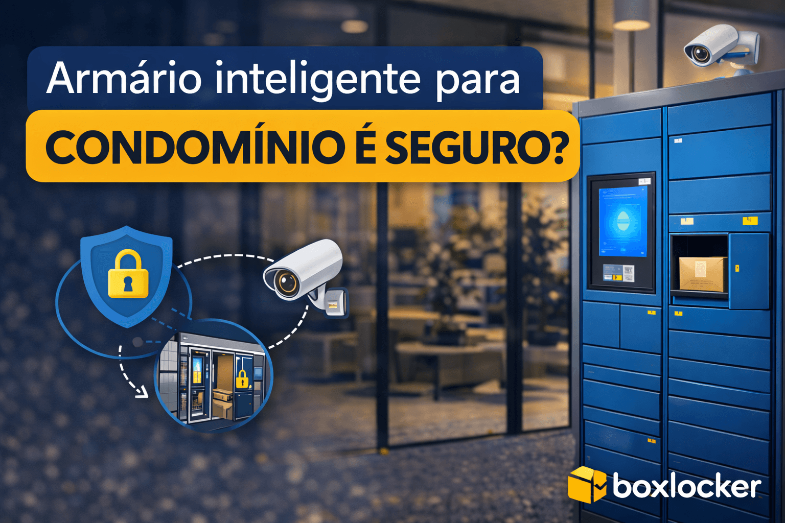 armário inteligente seguro instalado em condomínio para armazenamento de encomendas
