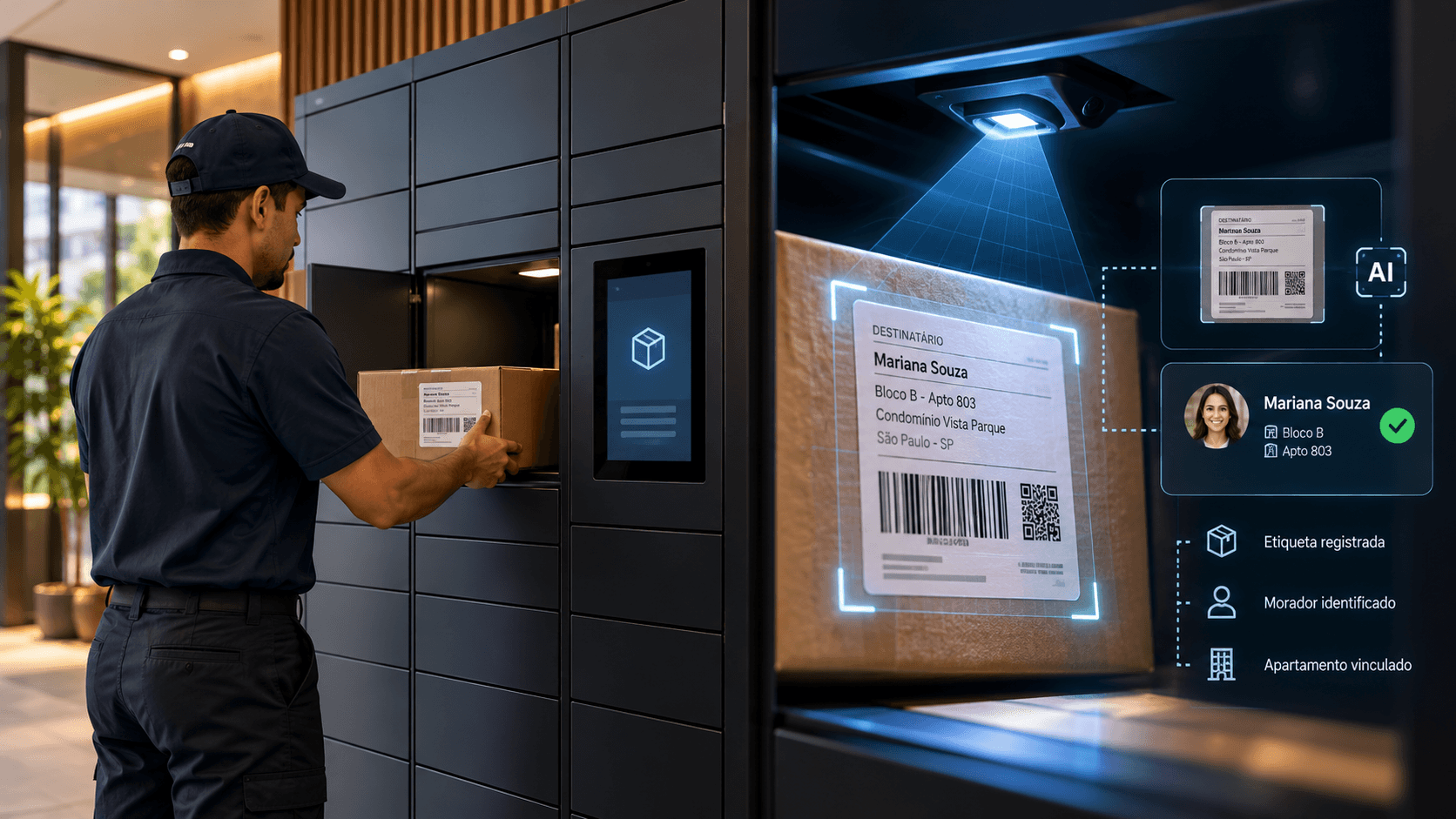 Smart locker com inteligência artificial