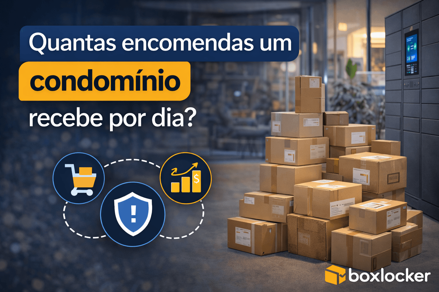 grande volume de encomendas chegando na portaria de condomínio residencial